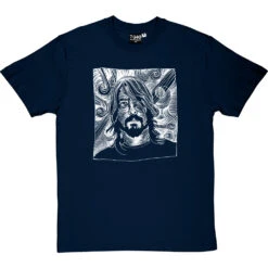Dave Grohl Woodcut T-Shirt -Tshirt Store dave grohl woodcut tshirt 2 navybluetshirt