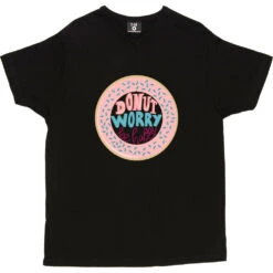 Donut Worry, Be Happy T-Shirt -Tshirt Store donut worry be happy tshirt black mens v neck tshirt