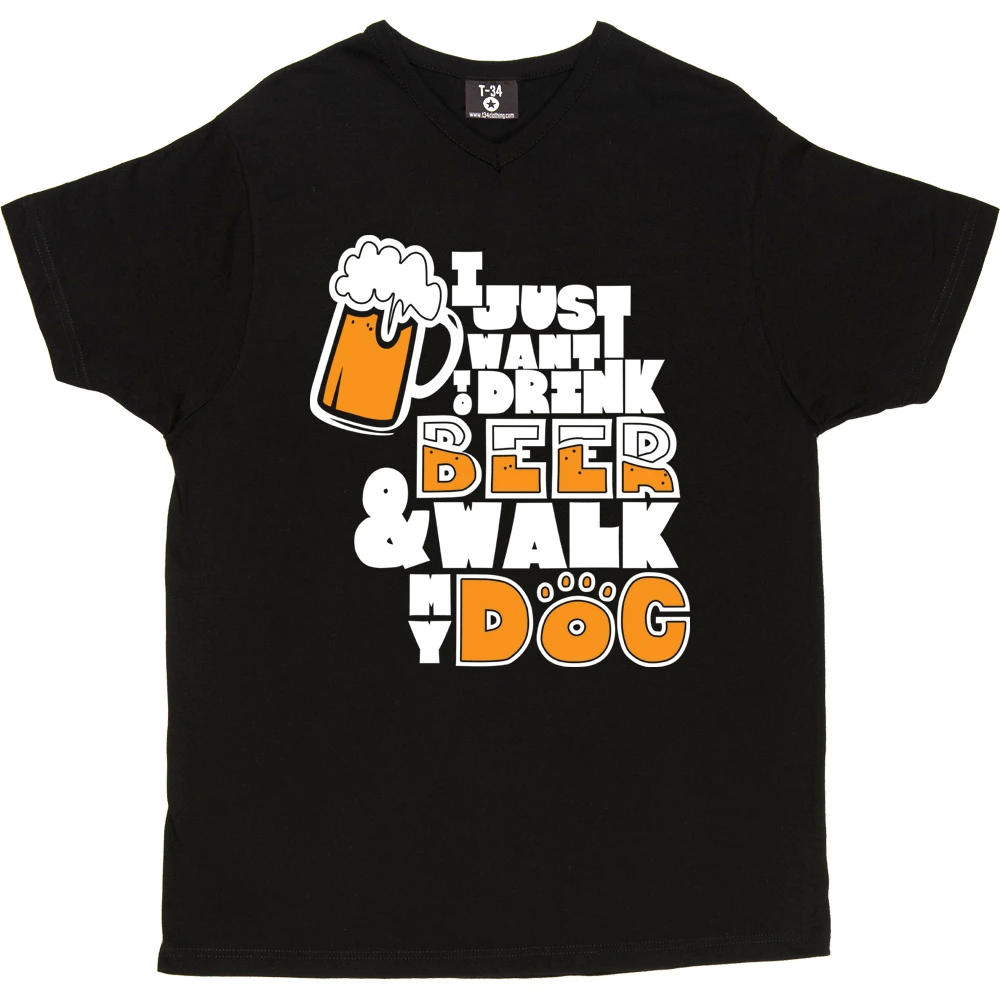 I Just Want To Drink Beer And Walk My Dog T-Shirt 3 I Just Want To Drink Beer And Walk My Dog T-Shirt - Image 3