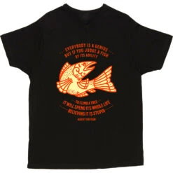 Albert Einstein "Fish" Quote T-Shirt -Tshirt Store einstein fish quote tshirt black mens v neck tshirt
