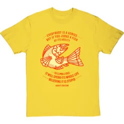 Albert Einstein "Fish" Quote T-Shirt -Tshirt Store einstein fish quote tshirt yellowtshirt