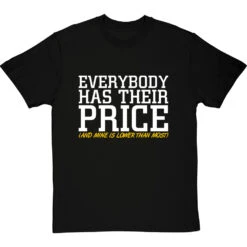Everybody Has Their Price (and Mine Is Lower Than Most) T-Shirt -Tshirt Store everybody has their price tshirt 2 blacktshirt