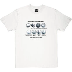 Evolution Of The Cricket Ball T-Shirt -Tshirt Store evolution of the cricket ball tshirt 1 whitetshirt