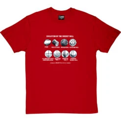 Evolution Of The Cricket Ball T-Shirt -Tshirt Store evolution of the cricket ball tshirt 2 redtshirt