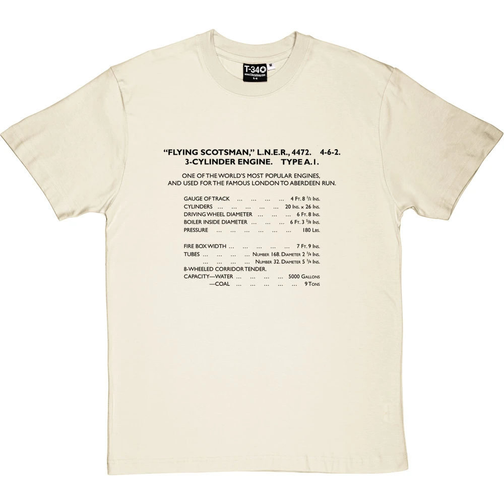 Flying Scotsman Specification T-Shirt 16 Flying Scotsman Specification T-Shirt - Image 16