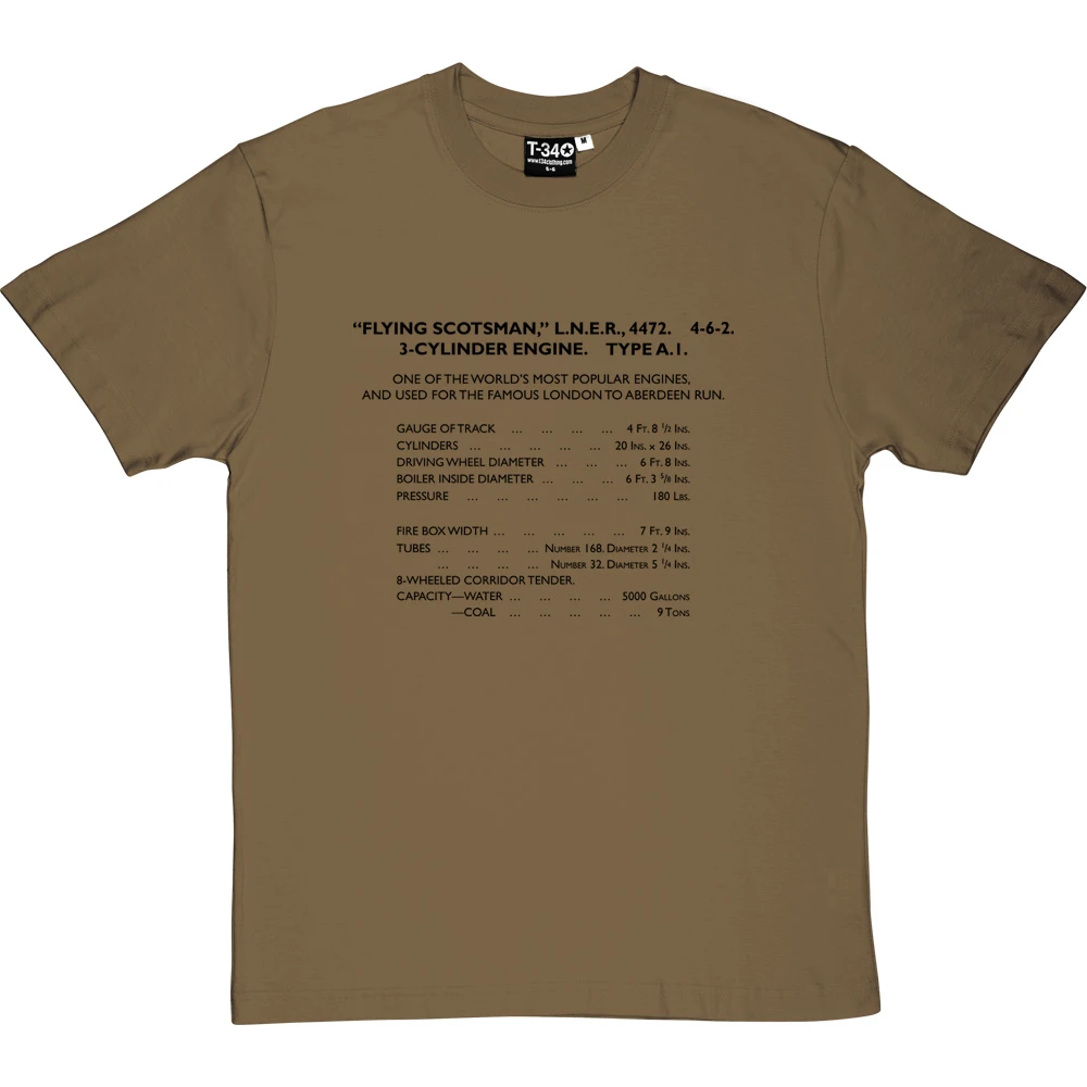 Flying Scotsman Specification T-Shirt 7 Flying Scotsman Specification T-Shirt - Image 7