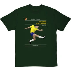 Football Classics: O Capitão By Carlos Alberto T-Shirt -Tshirt Store football classics o capitao tshirt bottlegreentshirt