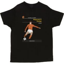 Football Classics: Rhapsody In Orange By Johan Cruyff T-Shirt -Tshirt Store football classics rhapsody in orange tshirt black mens v neck tshirt