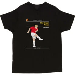 Football Classics: The Ginger Prince By Paul Scholes T-Shirt -Tshirt Store football classics the ginger prince tshirt black mens v neck tshirt