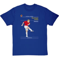 Football Classics: The Ginger Prince By Paul Scholes T-Shirt -Tshirt Store football classics the ginger prince tshirt royalbluetshirt