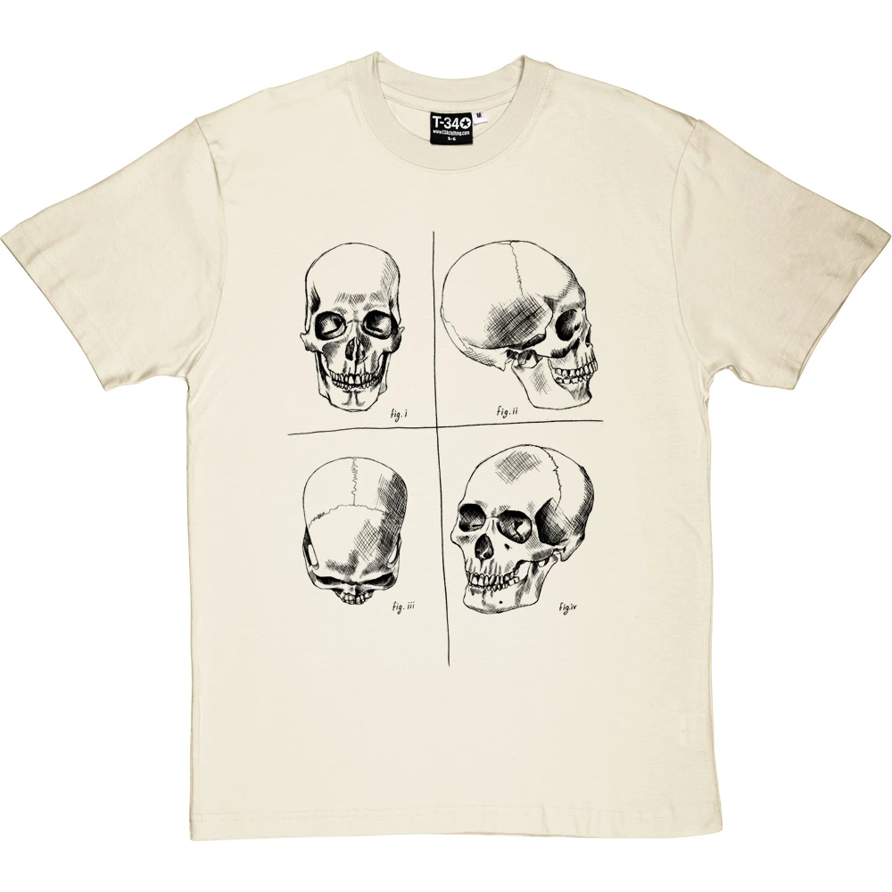 Four Studies Of A Human Skull T-Shirt 2 Four Studies Of A Human Skull T-Shirt - Image 2