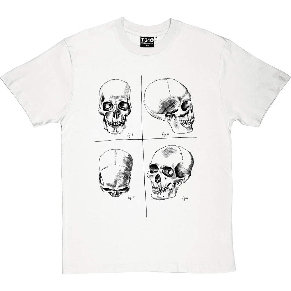 Four Studies Of A Human Skull T-Shirt 3 Four Studies Of A Human Skull T-Shirt - Image 3