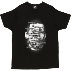 George Orwell "Who Controls The Past" T-Shirt -Tshirt Store george orwell controls the past tshirt black mens v neck tshirt