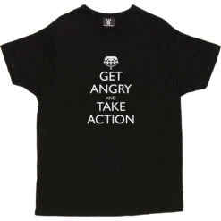 Get Angry And Take Action T-Shirt -Tshirt Store get angry and take action tshirt 2 black mens v neck tshirt