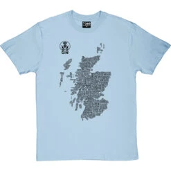 Scottish Gin Typography Map T-Shirt -Tshirt Store gin type map tshirt 1 skybluetshirt