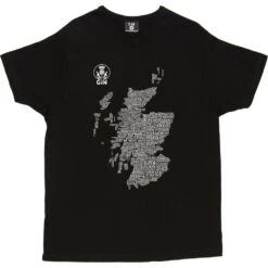 Scottish Gin Typography Map T-Shirt -Tshirt Store gin type map tshirt 2 black mens v neck tshirt