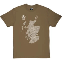 Scottish Gin Typography Map T-Shirt -Tshirt Store gin type map tshirt 2 olivetshirt