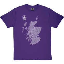 Scottish Gin Typography Map T-Shirt -Tshirt Store gin type map tshirt 2 purpletshirt