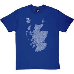 Scottish Gin Typography Map T-Shirt -Tshirt Store gin type map tshirt 2 royalbluetshirt