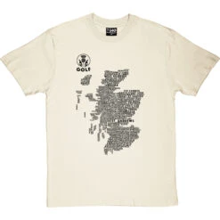 Scottish Golf Typography Map T-Shirt -Tshirt Store golf type map tshirt 1 naturaltshirt