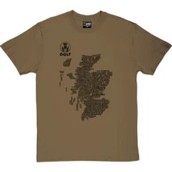 Scottish Golf Typography Map T-Shirt -Tshirt Store golf type map tshirt 1 olivetshirt
