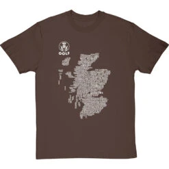 Scottish Golf Typography Map T-Shirt -Tshirt Store golf type map tshirt 2 hazelnuttshirt