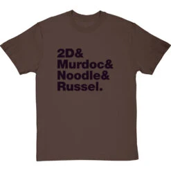 Gorillaz Line-Up T-Shirt -Tshirt Store gorillaz line up tshirt 1 hazelnuttshirt