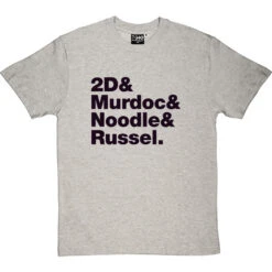 Gorillaz Line-Up T-Shirt -Tshirt Store gorillaz line up tshirt 1 lightoxfordtshirt