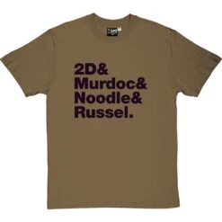 Gorillaz Line-Up T-Shirt -Tshirt Store gorillaz line up tshirt 1 olivetshirt