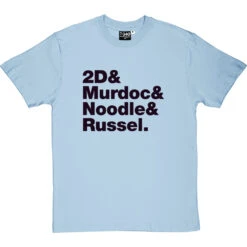 Gorillaz Line-Up T-Shirt -Tshirt Store gorillaz line up tshirt 1 skybluetshirt