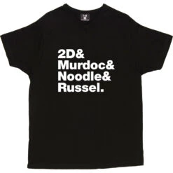 Gorillaz Line-Up T-Shirt -Tshirt Store gorillaz line up tshirt 2 black mens v neck tshirt