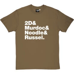 Gorillaz Line-Up T-Shirt -Tshirt Store gorillaz line up tshirt 2 olivetshirt