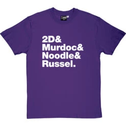 Gorillaz Line-Up T-Shirt -Tshirt Store gorillaz line up tshirt 2 purpletshirt