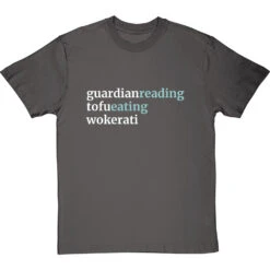 Guardian-Reading, Tofu-Eating, Wokerati T-Shirt -Tshirt Store guardian reading tofu eating wokerati tshirt 178 charcoaltshirt
