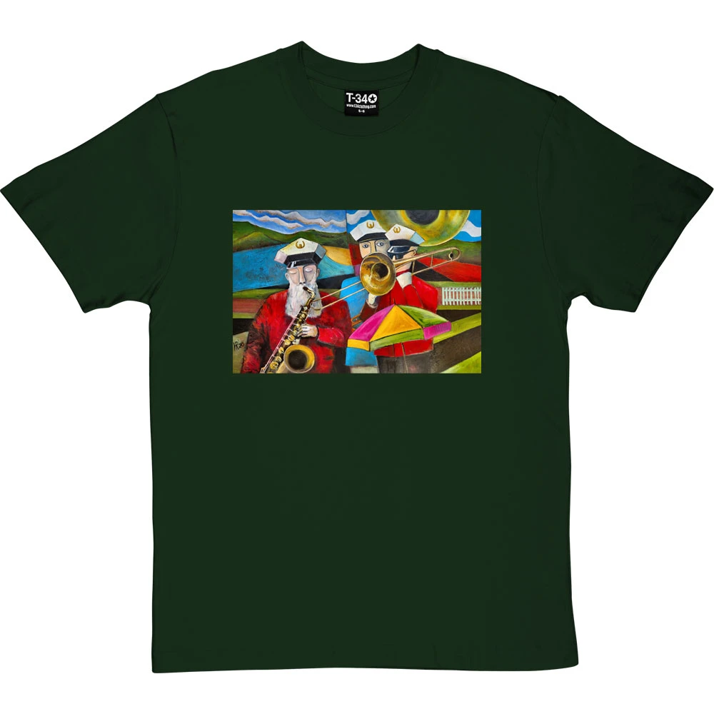 Three Musicians In Towneley Park By Hadrian Richards T-Shirt 7 Three Musicians In Towneley Park By Hadrian Richards T-Shirt - Image 7