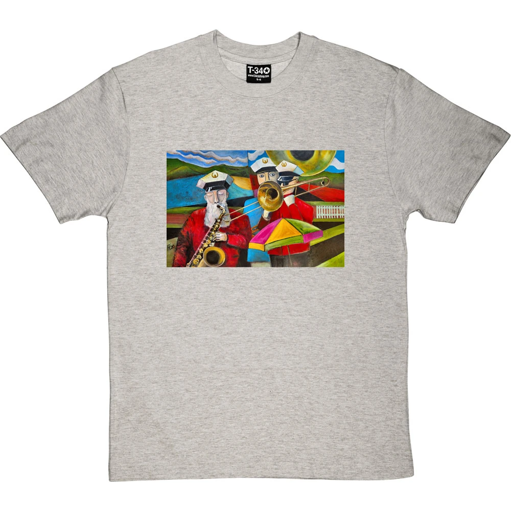 Three Musicians In Towneley Park By Hadrian Richards T-Shirt 9 Three Musicians In Towneley Park By Hadrian Richards T-Shirt - Image 9
