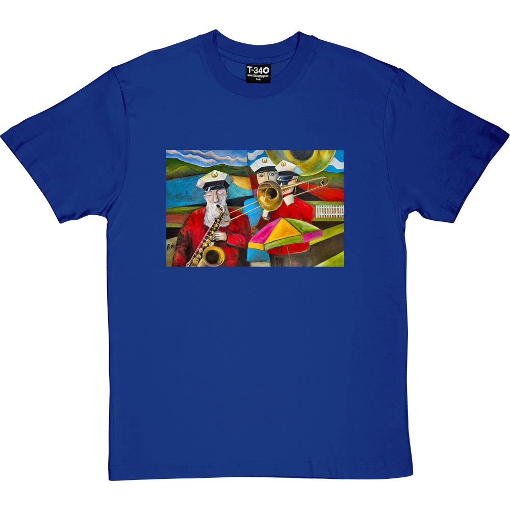 Three Musicians In Towneley Park By Hadrian Richards T-Shirt 5 Three Musicians In Towneley Park By Hadrian Richards T-Shirt - Image 5