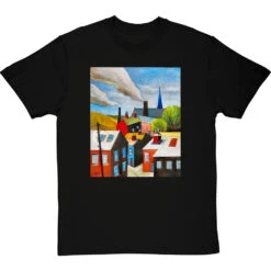 The Red Door In A Northern Scene By Hadrian Richards T-Shirt