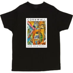 Cornwall: Land, Sea & Troika By Hadrian Richards T-Shirt -Tshirt Store hadrian richards cornwall land sea troika tshirt black mens v neck tshirt