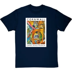 Cornwall: Land, Sea & Troika By Hadrian Richards T-Shirt -Tshirt Store hadrian richards cornwall land sea troika tshirt navybluetshirt