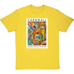 Cornwall: Land, Sea & Troika By Hadrian Richards T-Shirt -Tshirt Store hadrian richards cornwall land sea troika tshirt yellowtshirt