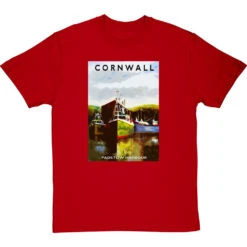 Cornwall: Padstow Harbour By Hadrian Richards T-Shirt -Tshirt Store hadrian richards cornwall padstow harbour tshirt redtshirt