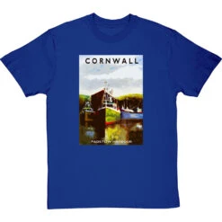 Cornwall: Padstow Harbour By Hadrian Richards T-Shirt -Tshirt Store hadrian richards cornwall padstow harbour tshirt royalbluetshirt