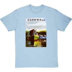 Cornwall: Padstow Harbour By Hadrian Richards T-Shirt -Tshirt Store hadrian richards cornwall padstow harbour tshirt skybluetshirt
