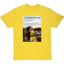 Cornwall: Padstow Harbour By Hadrian Richards T-Shirt -Tshirt Store hadrian richards cornwall padstow harbour tshirt yellowtshirt