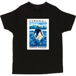 Cornwall: Surfing Paradise By Hadrian Richards T-Shirt -Tshirt Store hadrian richards cornwall surfing paradise tshirt black mens v neck tshirt