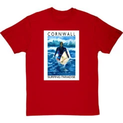 Cornwall: Surfing Paradise By Hadrian Richards T-Shirt -Tshirt Store hadrian richards cornwall surfing paradise tshirt redtshirt