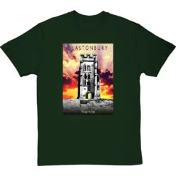 Glastonbury: The Tor By Hadrian Richards T-Shirt -Tshirt Store hadrian richards glastonbury the tor tshirt bottlegreentshirt