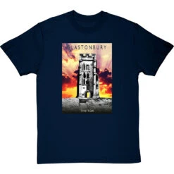 Glastonbury: The Tor By Hadrian Richards T-Shirt -Tshirt Store hadrian richards glastonbury the tor tshirt navybluetshirt