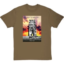Glastonbury: The Tor By Hadrian Richards T-Shirt -Tshirt Store hadrian richards glastonbury the tor tshirt olivetshirt